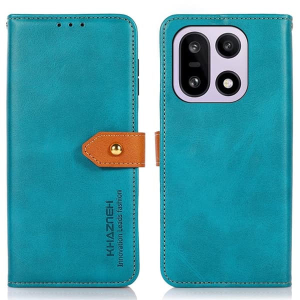 KHAZNEH OnePlus 15 5G Plånboksfodral Flip Konstläder Stativ - Blå Blå