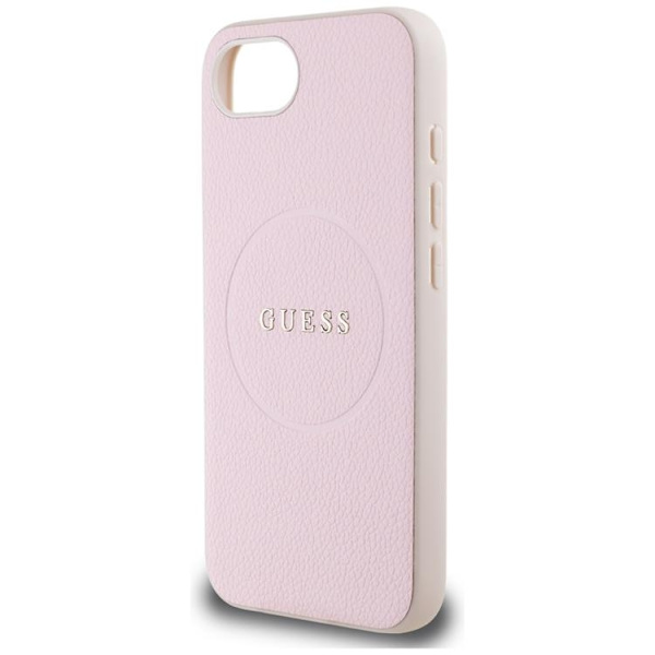 Guess Mobilskal till iPhone 16e MagSafe Grained Ring - Rosa Rosa