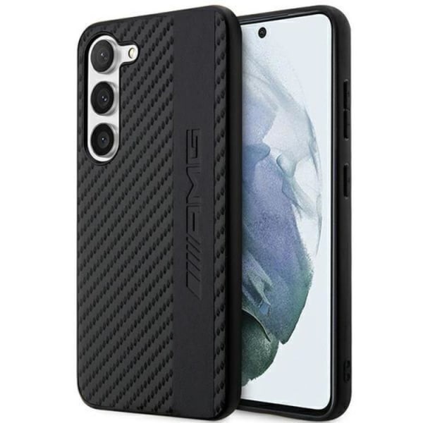 AMG Galaxy S23 Cover Carbon Stripe & Embossed - Sort