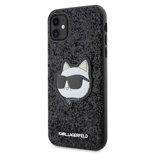 Karl Lagerfeld iPhone 11/XR Mobilskal Glitter Choupette Patch Svart