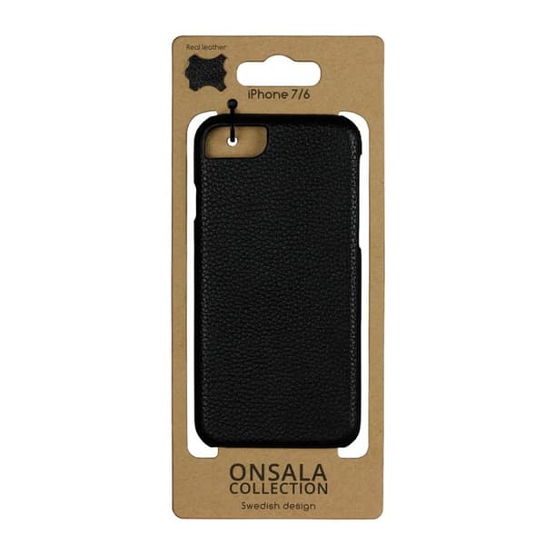 Onsala Collection mobilcover til iPhone 6/7/8/SE 2020 - Læder Sort Black