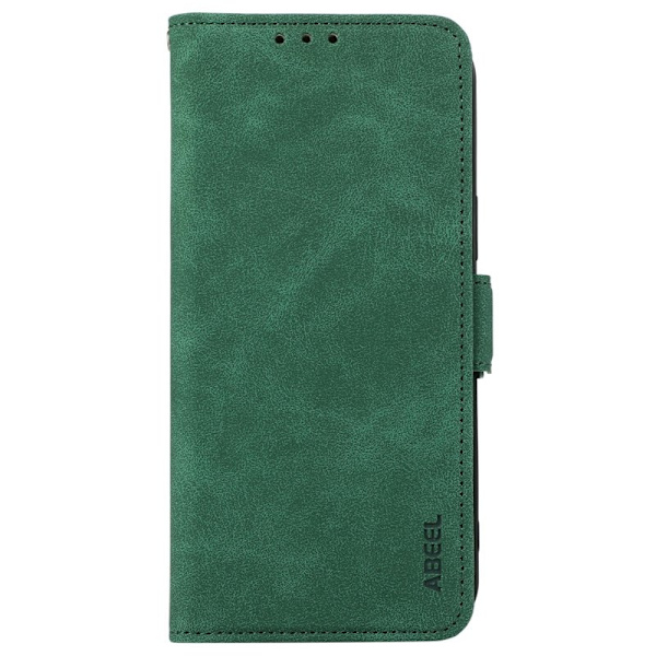ABEEL iPhone 16e Plånboksfodral Konstläder Folio Ställ Grön RFID Blocking