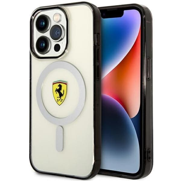 Ferrari iPhone 14 Pro Max -puhelinkuori Magsafe Outline - läpinäkyvä Transparent