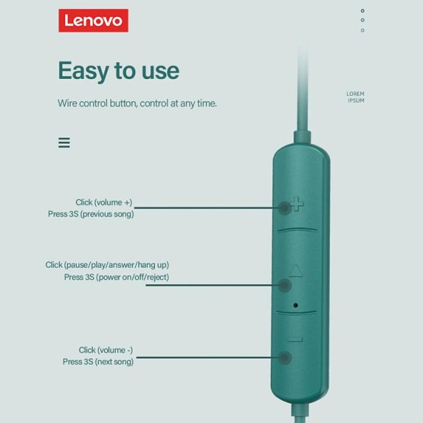 Lenovo Thinkplus SH1 trådløse hovedtelefoner med halsbånd - blå