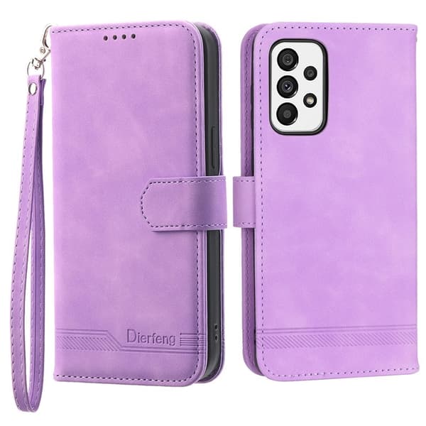 DIERFENG DF-03 Plånboksfodral för Samsung Galaxy A73 5G - Konstläder - Lila