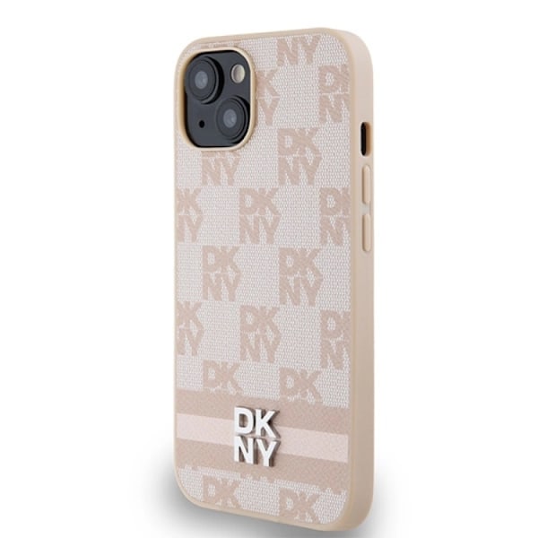 DKNY iPhone 15/14 Plus Mobilskal Läder Checkered Mono Pattern
