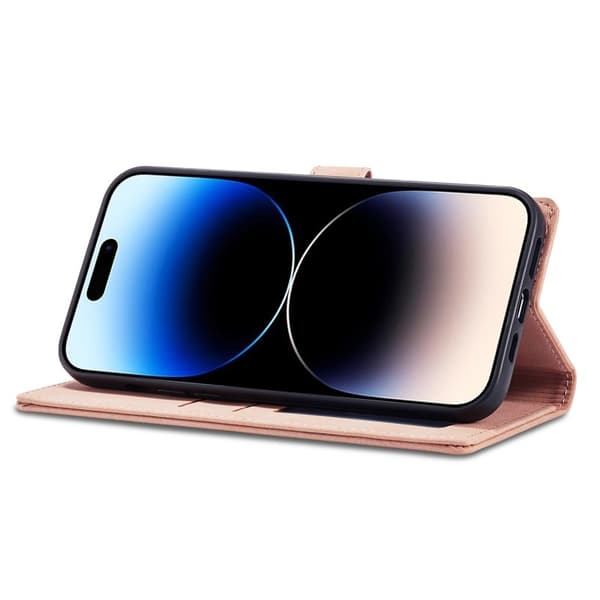 FORWENW F1 Series iPhone 14 Pro Max Plånboksfodral Konstläder - Roséguld