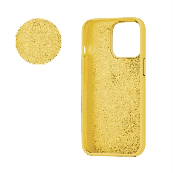 SiGN iPhone 15 Pro -kuori, nestemäinen silikoni - keltainen