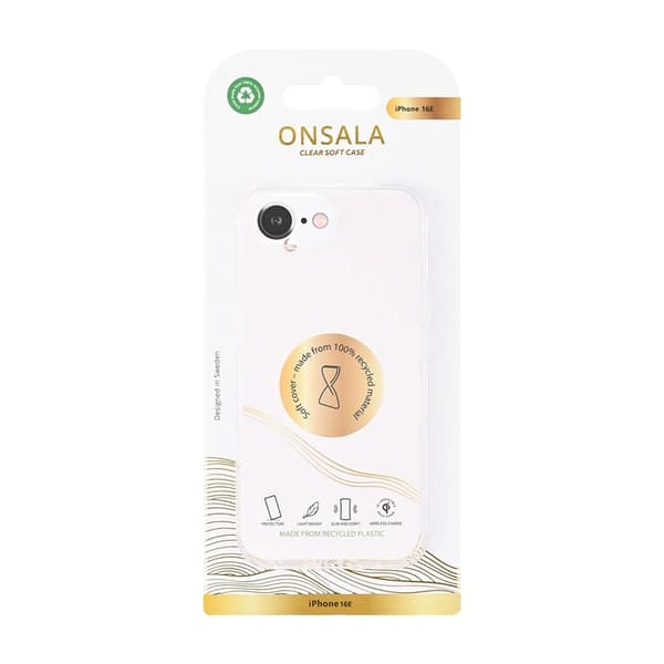Onsala Telefontaske til iPhone 16e Genanvendt TPU - Gennemsigtig Transparent