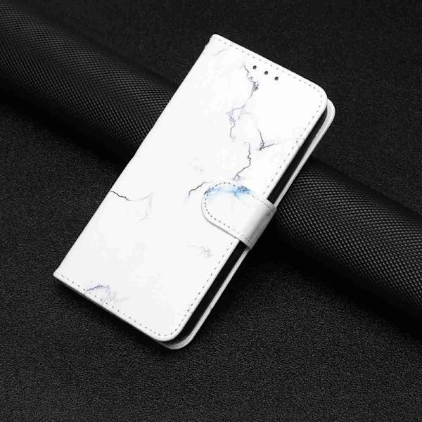 Plånboksfodral för Samsung Galaxy S26 Plus Ställfunktion Konstläder - Vit marmor
