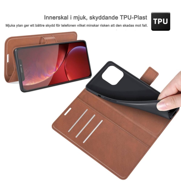 RFID-beskyttet tegnebogscover iPhone 13 Pro - Boom of Sweden Brown