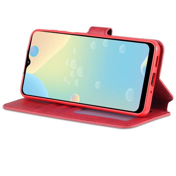 AZNS Samsung Galaxy A33 5G Plånboksfodral Konstläder - Röd