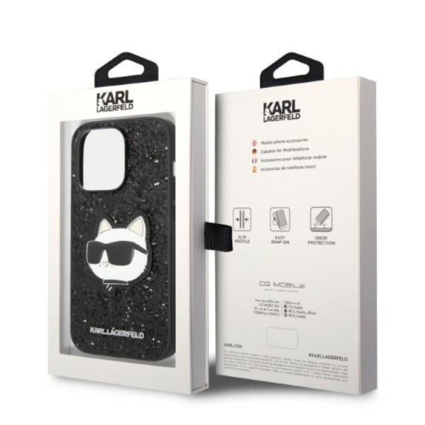 Karl Lagerfeld iPhone 14 Pro Max Skal Glitter Choupette Patch -
