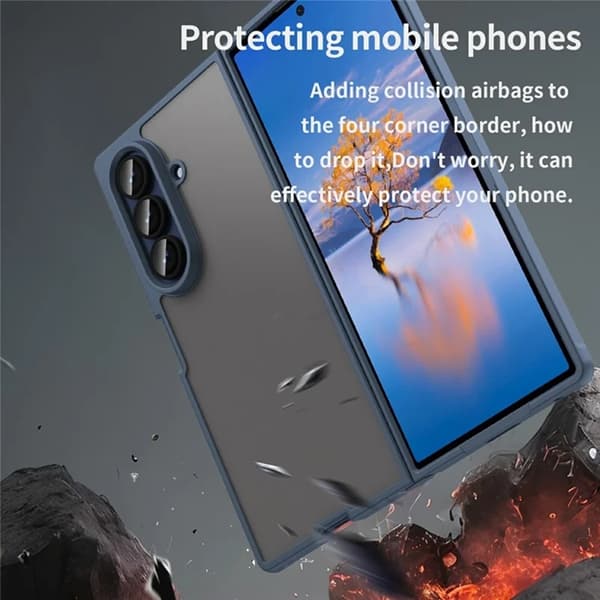 Mobilskal till Galaxy Z Fold7 5G Frosted Vit - Blå Blå
