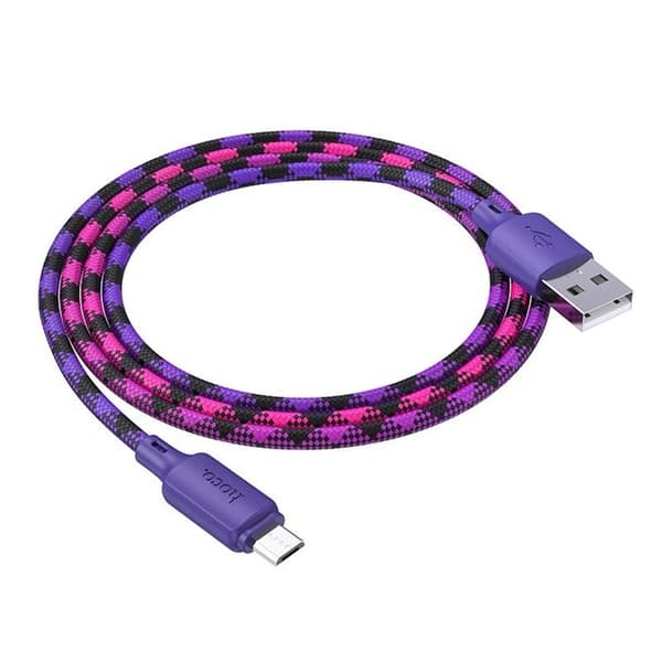 HOCO USB-A till Micro-USB Kabel 2.4A 1m Nylon X116 - Gradient Lila Lila