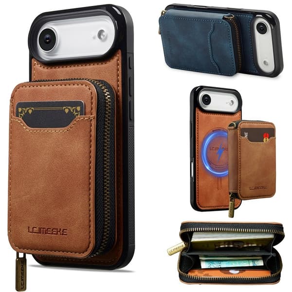 LC.IMEEKE L6 iPhone Air Plånboksfodral Konstläder - Brun