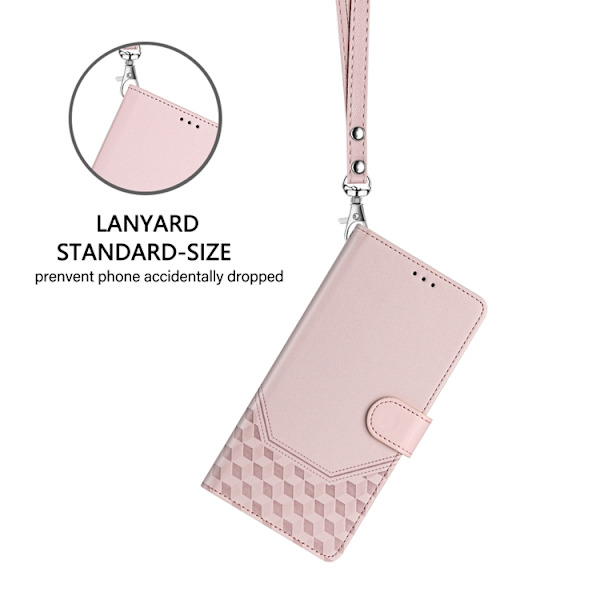 Nothing CMF Phone 2 Pro Plånboksfodral Imprinted Honeycomb RFID Rosa