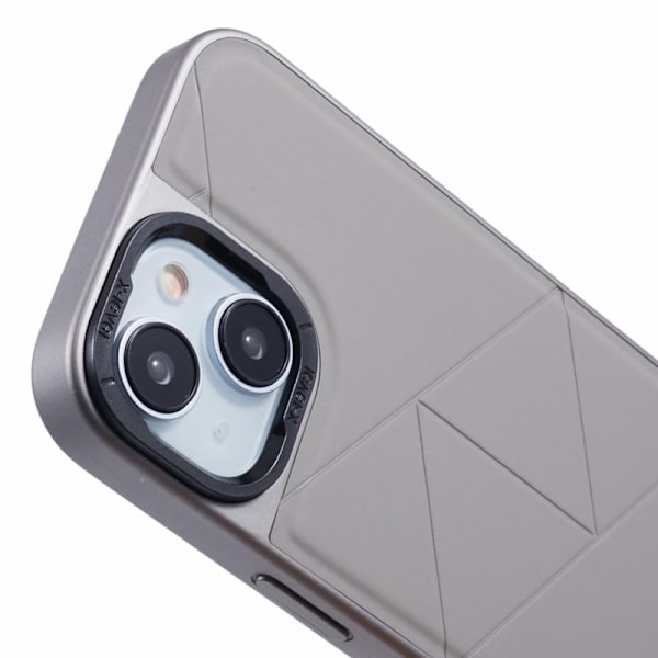 X-LEVEL Mobilskal till iPhone 15 Stöttålig Geometrisk PU Läder - Grå