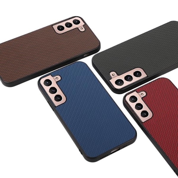Carbon Fiber Läder Skal Galaxy S22 Plus 5G - Svart Svart