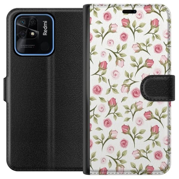 Plånboksfodral till Xiaomi Redmi 10C med Blommigt