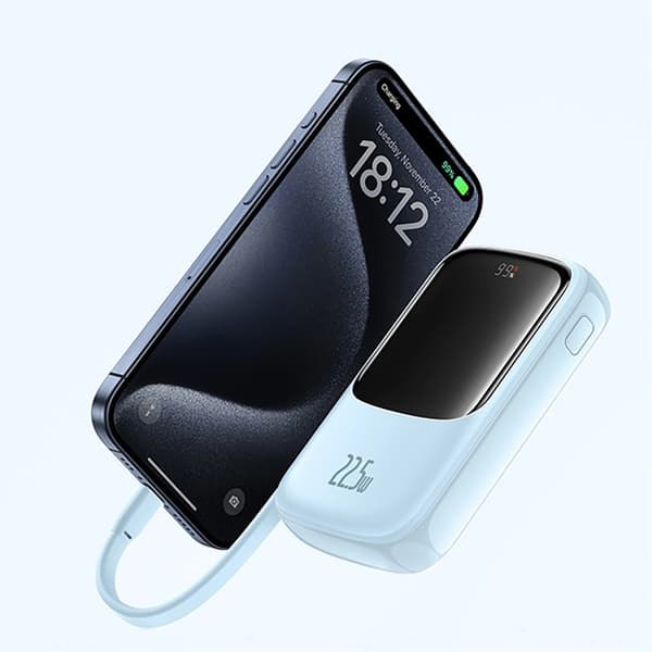 Baseus Powerbank 10000 mAh 22.5W USB-C Qpow Pro Plus - Blå Blå