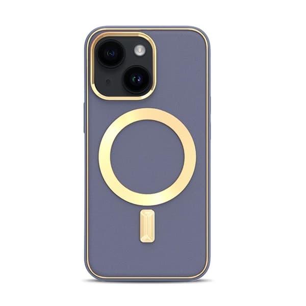 BOOM iPhone 14 Plus Magsafe Nahkakuori - Violetti Rosa