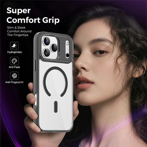 Mobilskal till iPhone 17 Pro MagSafe Transparent TPU+PC - Svart Svart