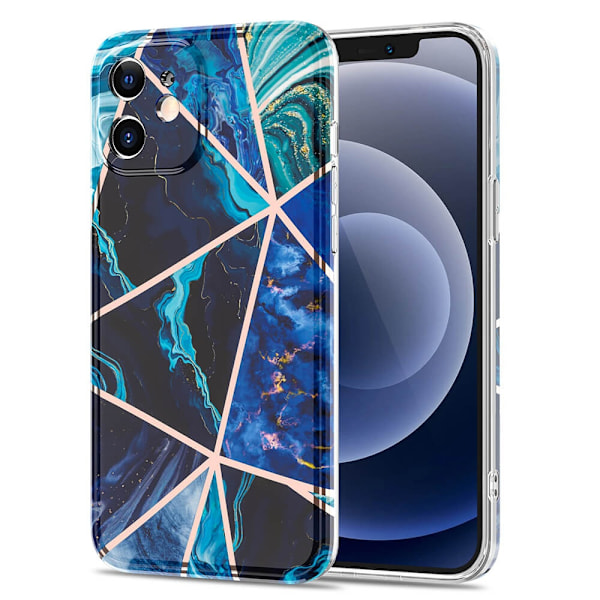 BOOM - Grid skal till iPhone 12 Mini - Blå Marmor Blå