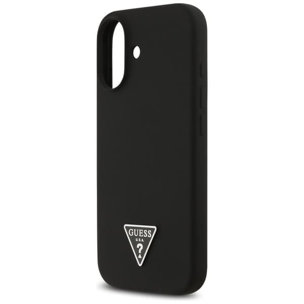 Guess telefontaske til iPhone 17 MagSafe silikone trekant logo - sort Svart