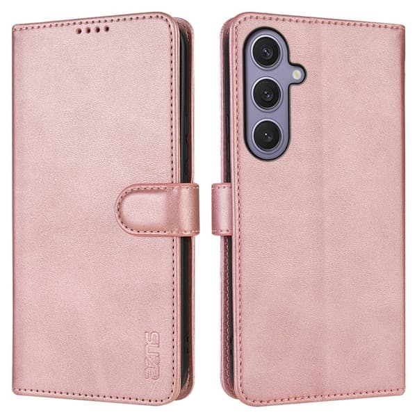 AZNS Samsung Galaxy S25+ Plånboksfodral Konstläder - Roséguld