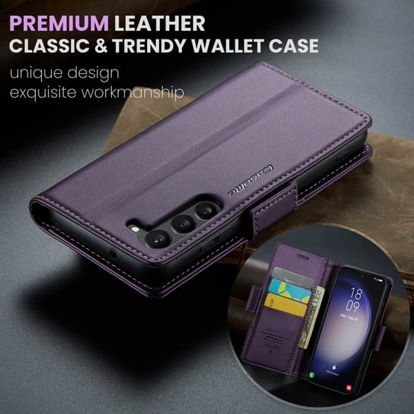 CASEME Plånboksfodral Konstläder för Samsung Galaxy S24+ - Lila