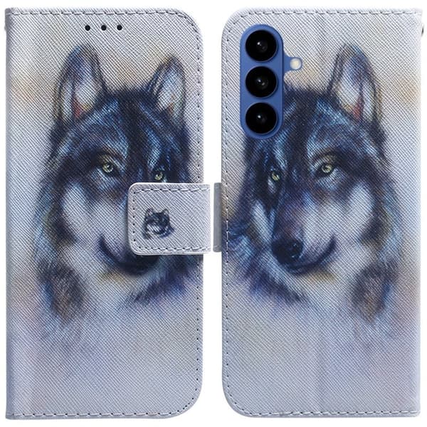 Samsung Galaxy S26 Plånboksfodral Mönstertryck Konstläder - Wolf