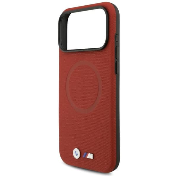BMW telefontaske til iPhone 17 Pro Max MagSafe M FW Metal Logo - Rød Röd