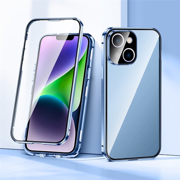 iPhone 14 Plus Skal Metall Magnetic - Blå