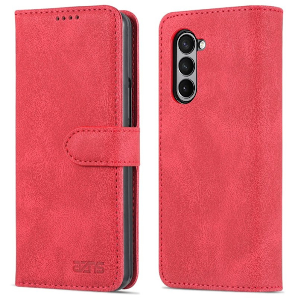 AZNS Samsung Galaxy Z Fold5 Plånboksfodral Konstläder - Röd