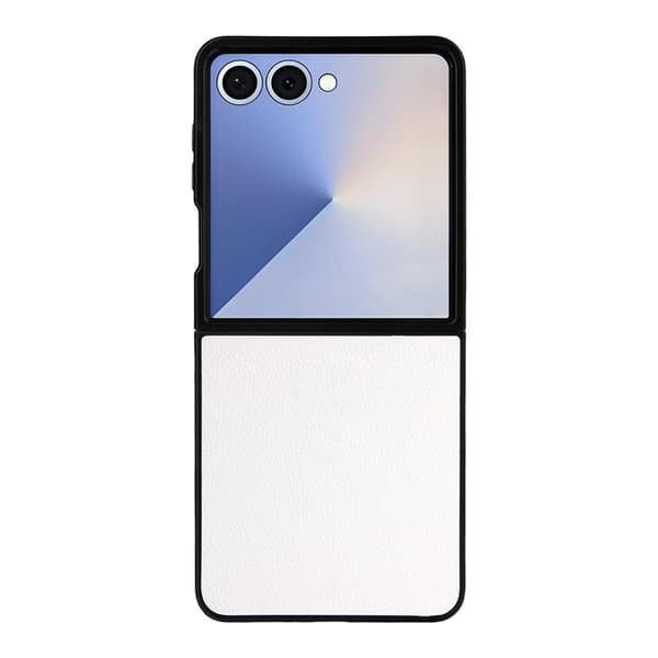 Mobilskal till Galaxy Z Flip7 Litchi Texture Läder - Vit Vit