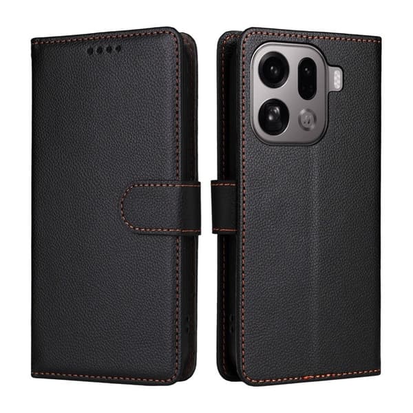 Oppo Find X9 Pro 5G Kortfack Plånboksfodral Konstläder RFID Skydd - Svart