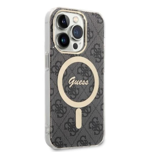 GUESS iPhone 14 Pro Magsafe Skal Print + Trådlös Laddare - Svart Svart