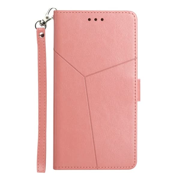 Samsung Galaxy S26 Pro Skal Y-formade Linjer Prägling Konstläder - Rosa