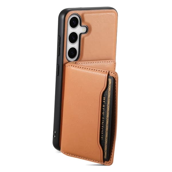 DENIOR Samsung Galaxy S24 Plus Konstläder Plånboksfodral Magnetisk Skydd Khaki