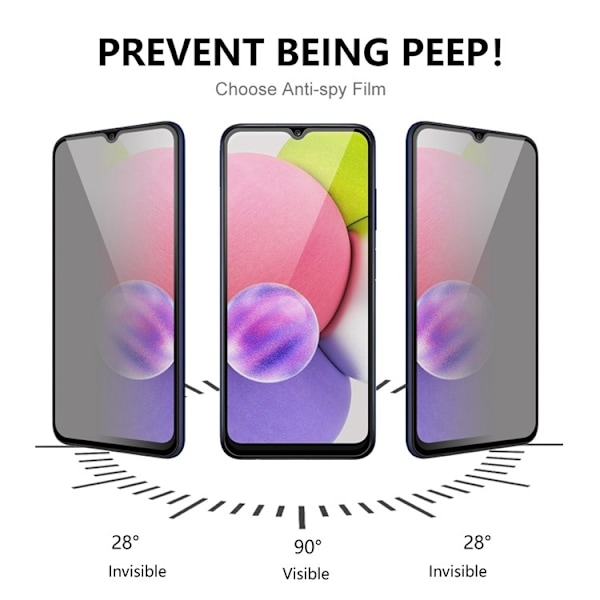 [1-PACK] Privacy Härdat Glas Skärmskydd Galaxy A23 4G/5G Svart