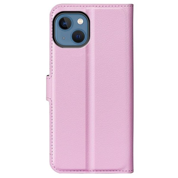 Litchi Flip iPhone 14 Plus Plånboksfodral  - LjusRosa Rosa