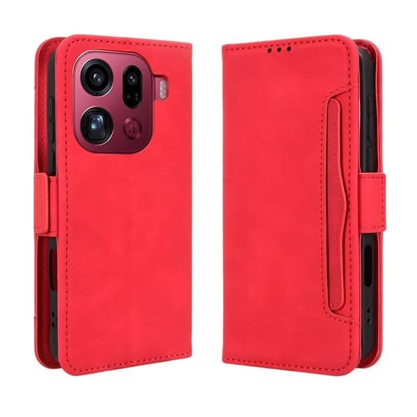 Oppo Find X9 Pro 5G Plånboksfodral Konstläder - Röd
