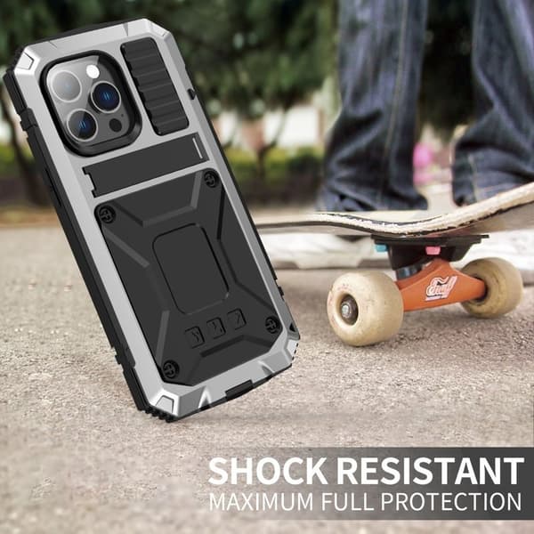 R-JUST Mobilskal till iPhone 14 Pro Shockproof Hybrid Silver 6.1"