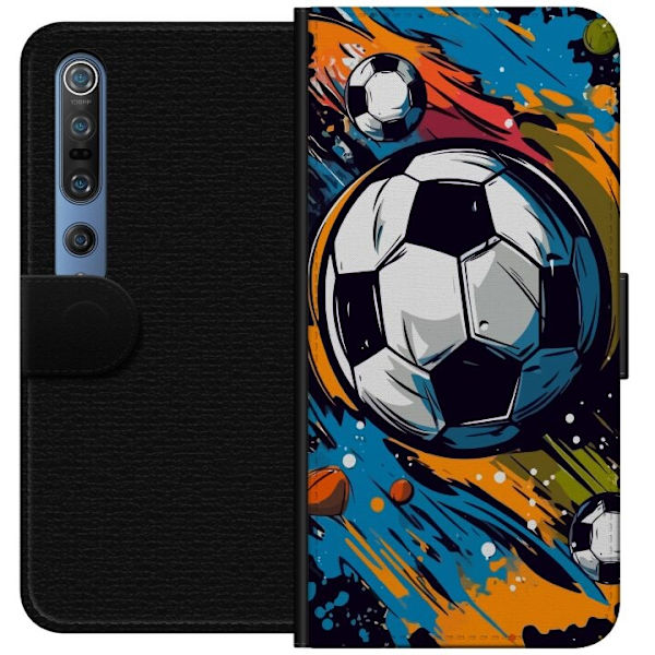 Plånboksfodral till Xiaomi Mi 10 Pro 5G med Fotbollar