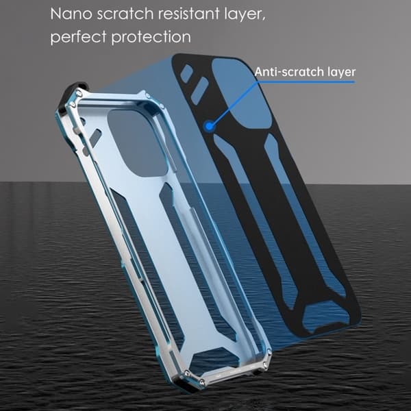 R-JUST Mobilskal till iPhone 14 Metall Anti-Drop Shockproof Blå