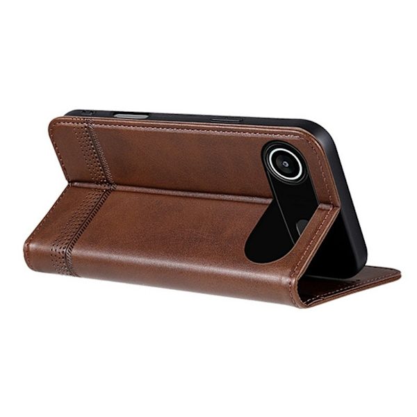 AZNS iPhone Air Plånboksfodral Konstläder - Brun