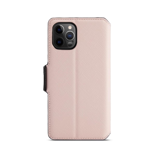 Muxma Saffiano -lompakkokotelo Apple iPhone 12 Pro Max -puhelimelle - Rose Pink