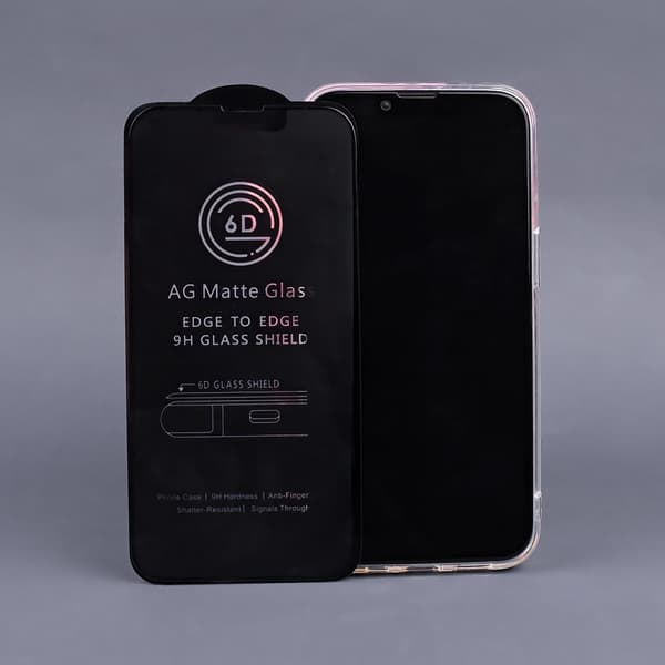 Skyddsglas 6D Matt till iPhone 12 Pro Max med Svart Ram Svart