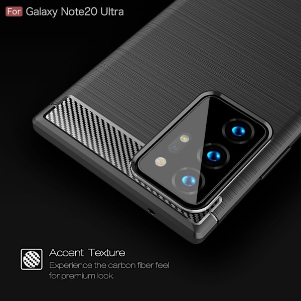 Carbon TPU Skal till Galaxy Note 20 Ultra - Blå Blå